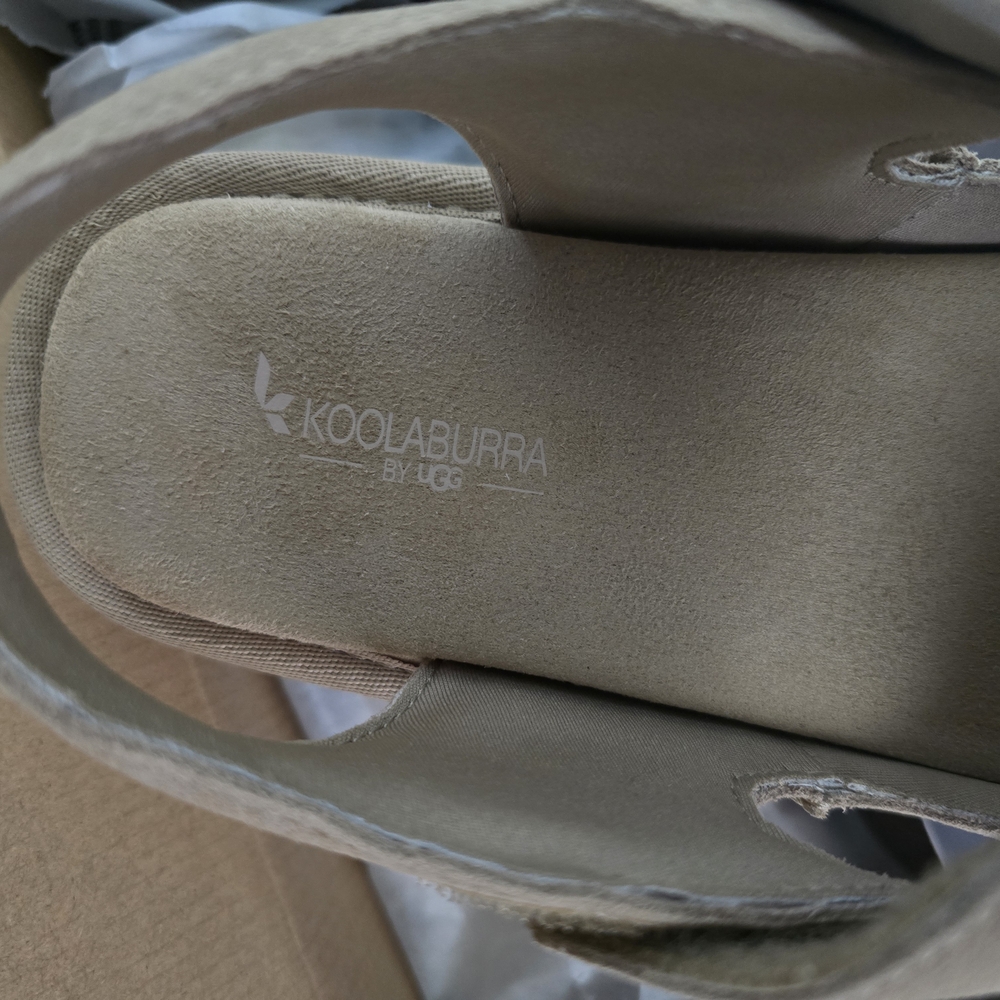 NEW Koolaburra By UGG Tizz Tan Platform Sandals with Velcro Straps Size 8 - Picture 11 of 12